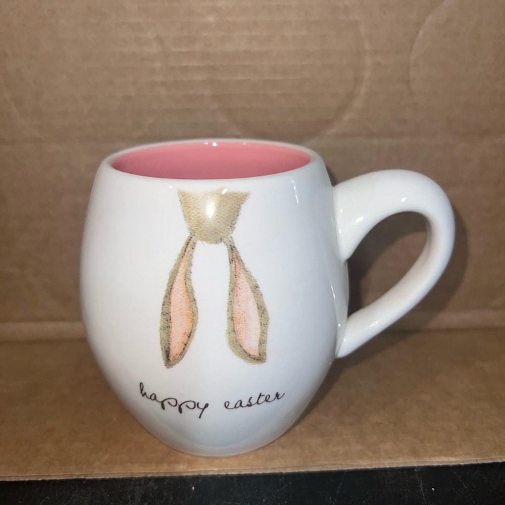Rae Dunn Easter Mug - White with Pink Interior